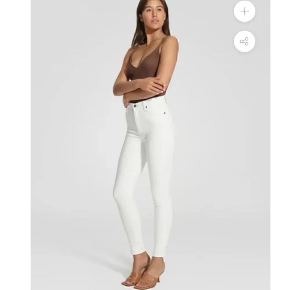 Nobody Denim Siren Skinny Ankle Comfort Super High Rise Pristine White Jeans 26